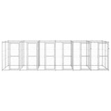 Vidaxl dog kennel 14.52 m² galvanized steel