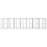 VidaXL Dog Kennel 16.94 m² Galvanized Steel
