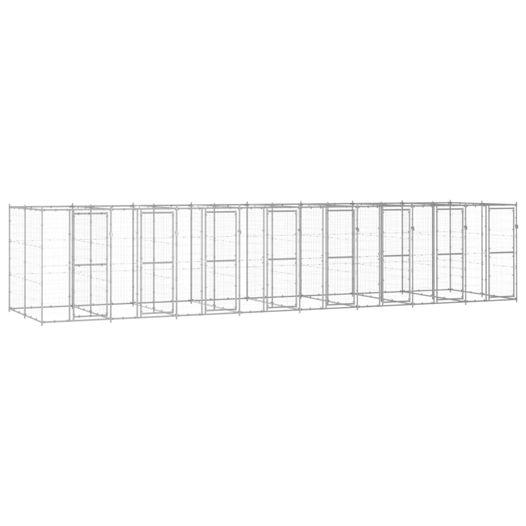 Vidaxl Dog Kennel 19,36 m² Galvaniseret stål