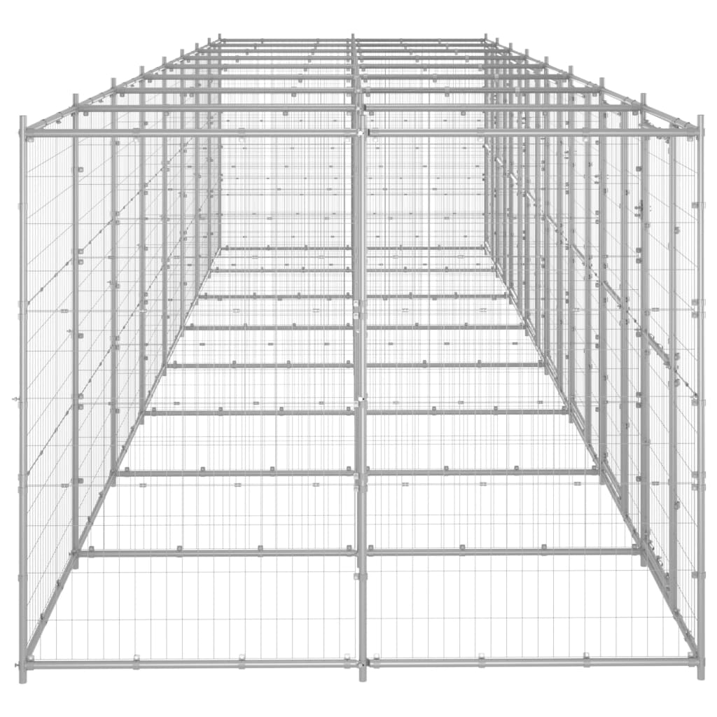 Vidaxl Dog Kennel 19,36 m² Galvaniseret stål