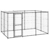 Vidaxl Chien Kennel avec toit 7,26 m² en acier