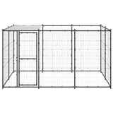 Vidaxl Chien Kennel avec toit 7,26 m² en acier