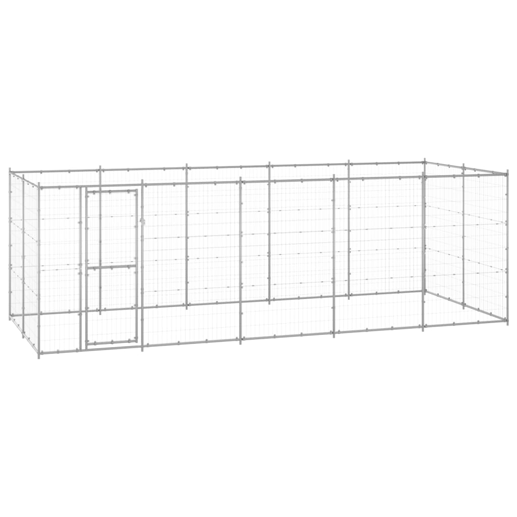Vidaxl Dog Kennel 12,1 m² stal ocynkowana