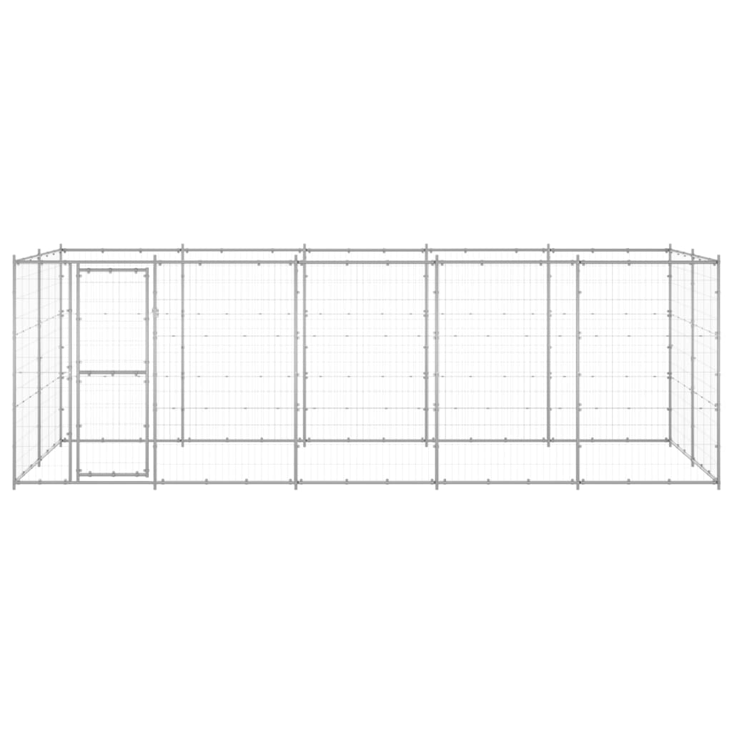 Vidaxl Dog Kennel 12,1 m² stal ocynkowana