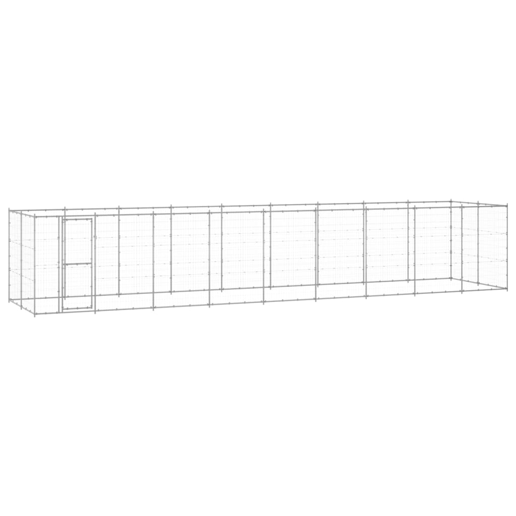 VidaXL Buda dla psa o powierzchni 21,78 m², ze stali ocynkowanej