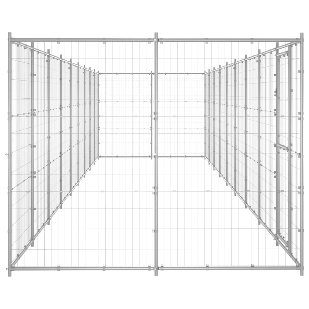 VidaXL Buda dla psa o powierzchni 21,78 m², ze stali ocynkowanej