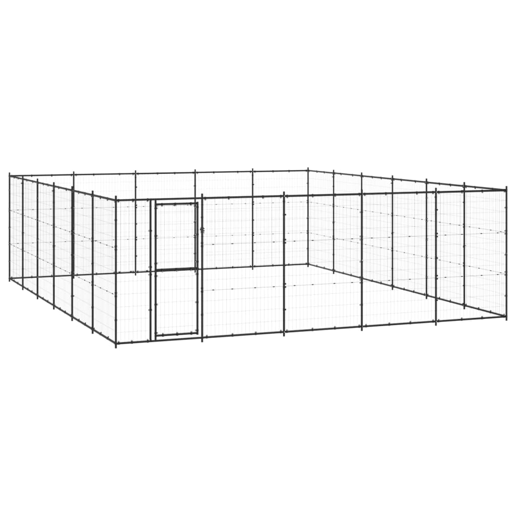 Vidaxl Dog Kennel 36,3 m² ocel