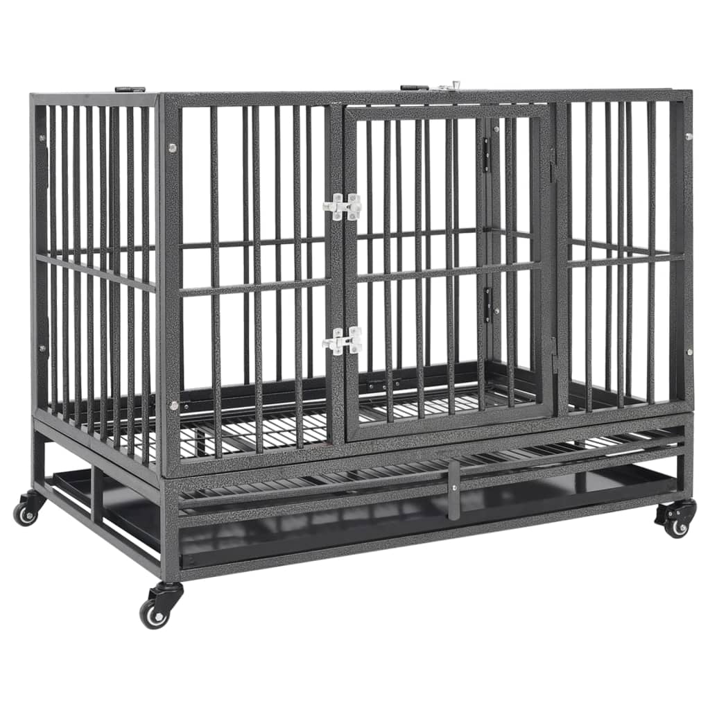 Vidaxl Dog Bank with wheels 102x72x85 cm steel