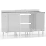 Vidaxl kitchen cabinets Commercial 3 st stainless steel
