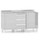 Vidaxl kitchen cabinets Commercial 3 st stainless steel