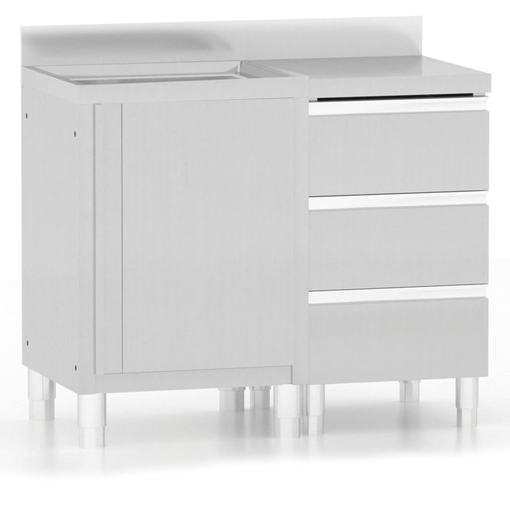 Vidaxl kitchen cabinets Commercial 2 st stainless steel