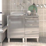 Vidaxl kitchen cabinets Commercial 2 st stainless steel