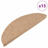 Vidaxl stair mats self -adhesive 15 st 56x17x3 cm beige