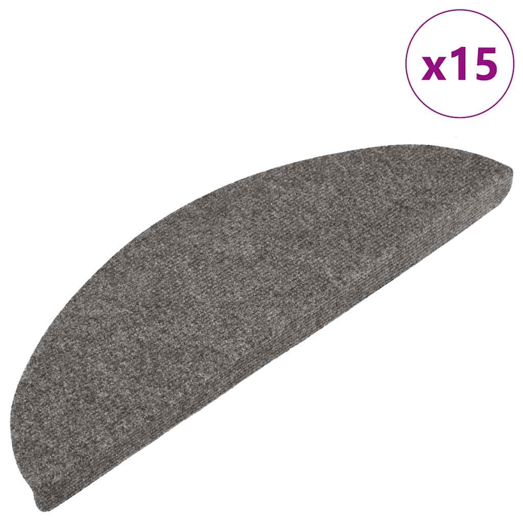 Vidaxl Schodišťové rohože Self -Adhesive 15 ST 56x17X3 cm šedá
