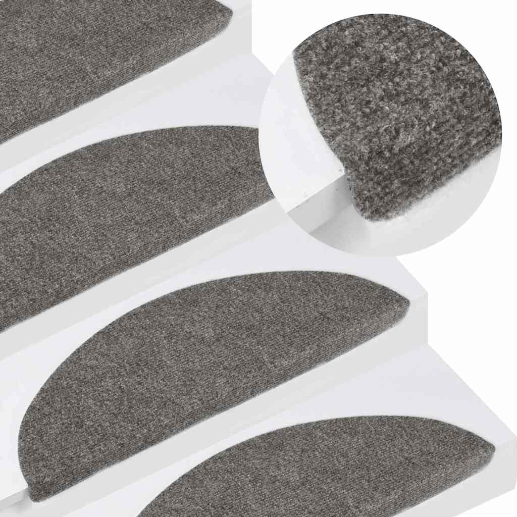 Vidaxl Schodišťové rohože Self -Adhesive 15 ST 56x17X3 cm šedá