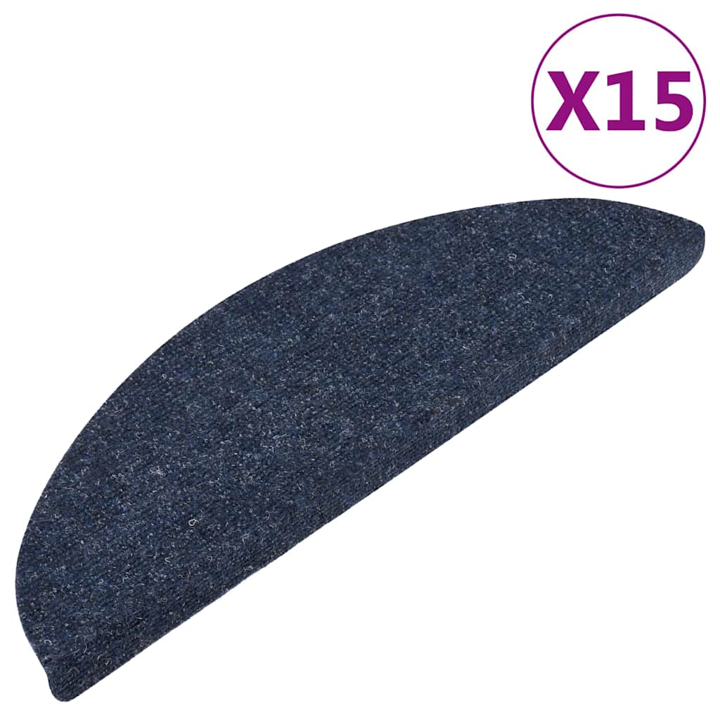 Vidaxl Stair Mats Self -Adhesive 15 St 56x17x3 CM Blue