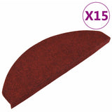 Vidaxl Stair Mats Self -Adhesive 15 ST 65X22,5x3,5 cm červená