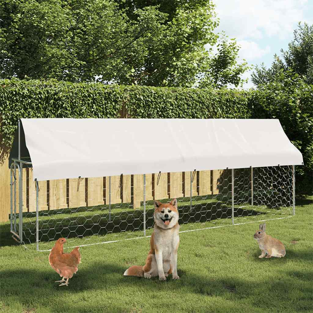 Vidaxl Hond Kennel fir dobausse mam Daach 400x100x150 cm