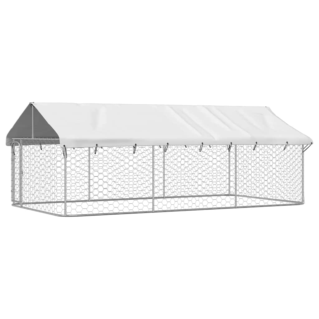Vidaxl Hond Kennel fir dobausse mam Daach 400x200x150 cm