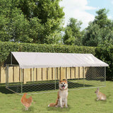 Vidaxl Hond Kennel fir dobausse mam Daach 400x200x150 cm