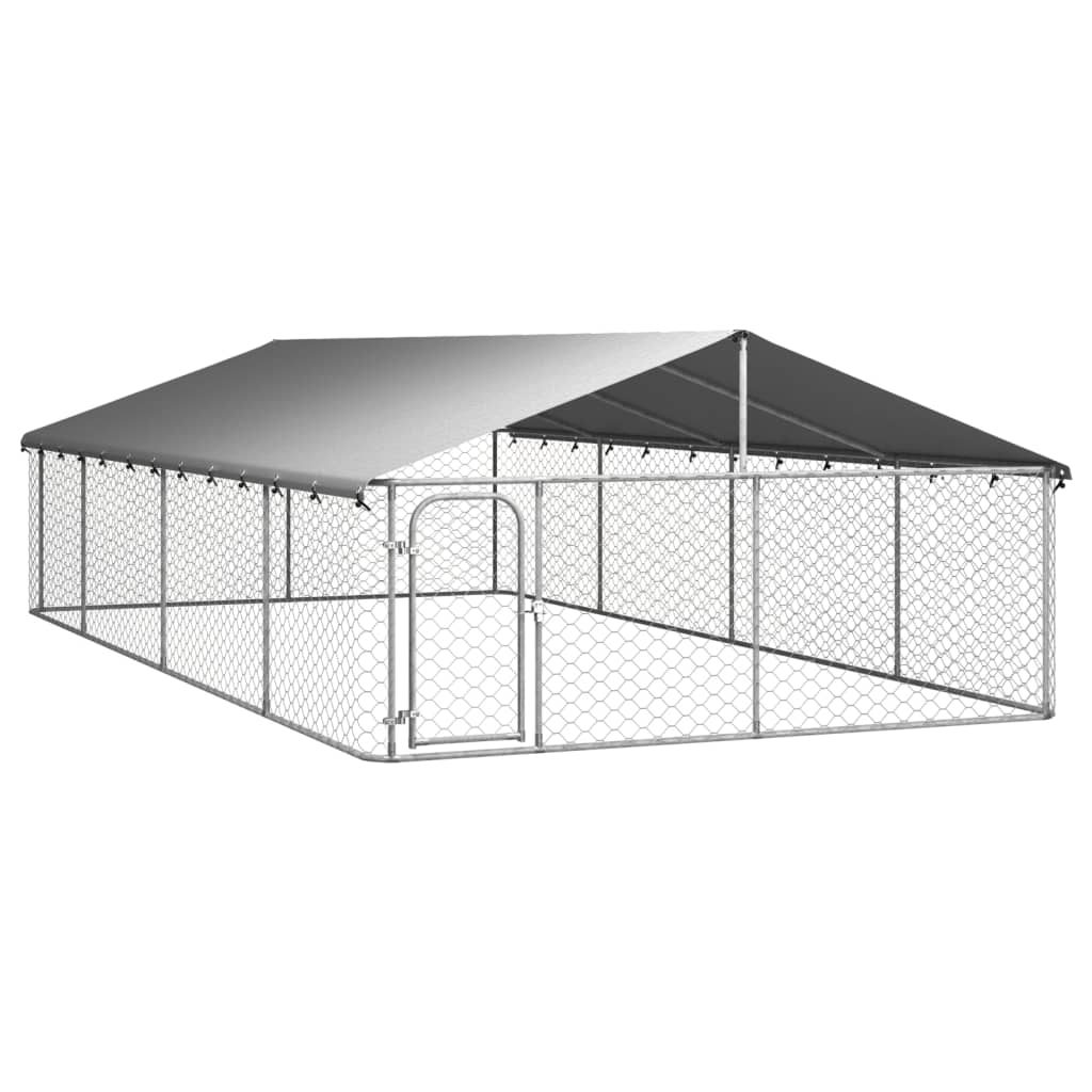 Vidaxl Hond Kennel fir dobausse mam Daach 600x300x150 cm