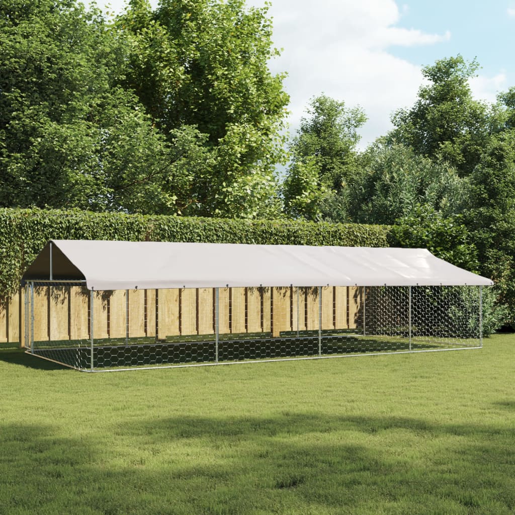 Vidaxl Hond Kennel fir dobausse mam Daach 600x300x150 cm