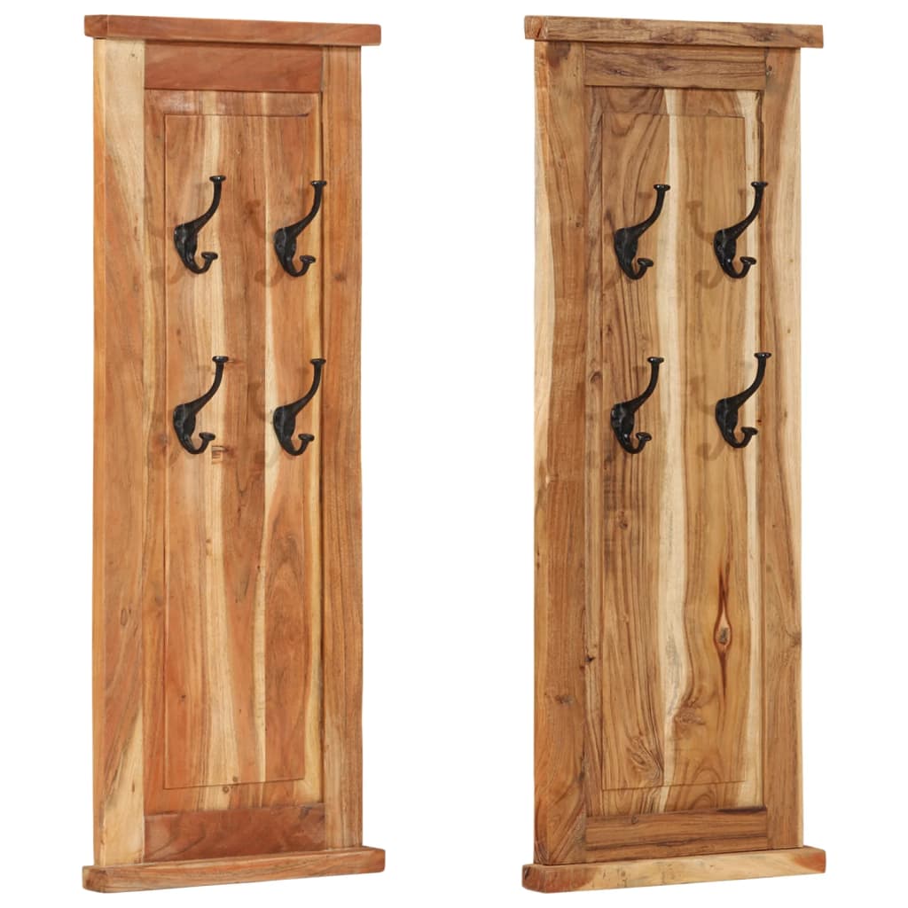 Vidaxl coat racks 2 pcs 38x100 cm Solid acacia wood