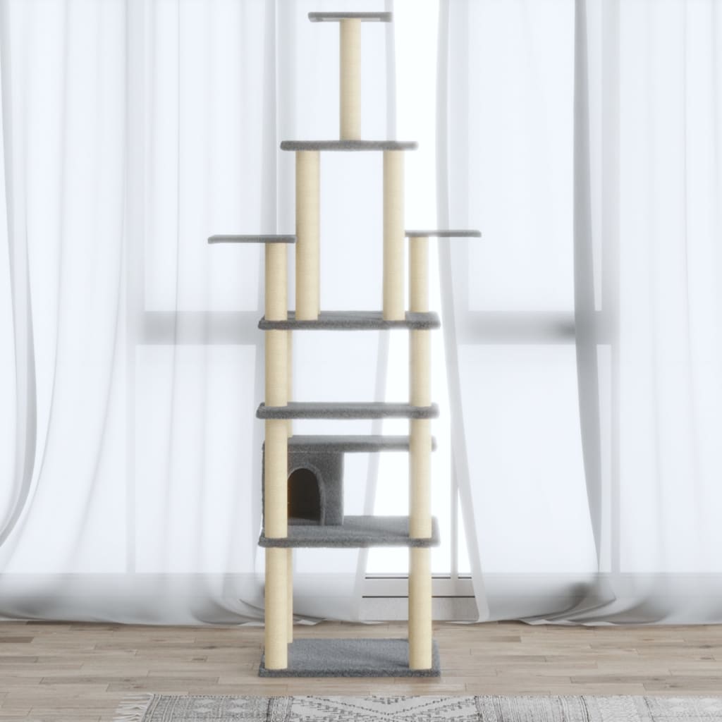 Vidaxl Cat Scraping Post med sisal skrabende stolper 183 cm lysegrå