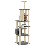 Vidaxl Cat Ranging Post con postes de rascado de sisal 183 cm de gris oscuro