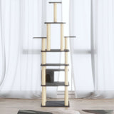 Vidaxl Cat Ranging Post con postes de rascado de sisal 183 cm de gris oscuro
