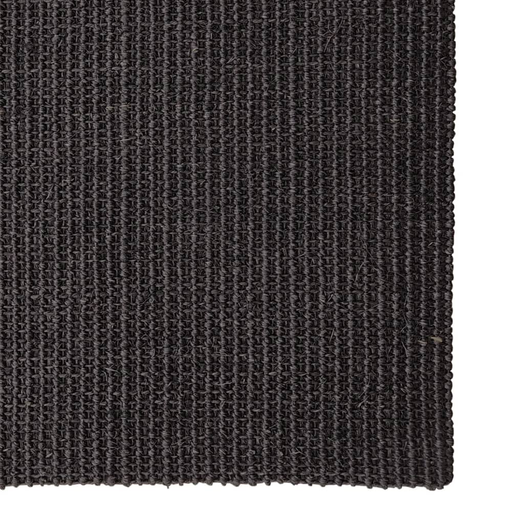 Vidaxl Teppich 66x350 cm Natural Sisal Schwarz