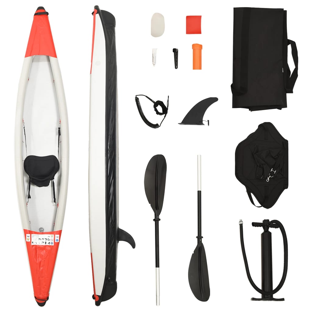 Vidaxl kayak inflatable 375x72x31 cm polyester red