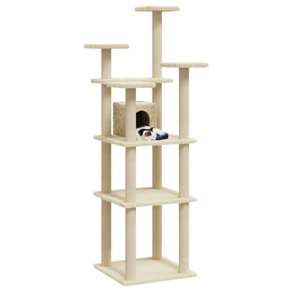 Vidaxl Cat Miwwelen mat Sisal kraazt Posts 171 cm Crème -Colored
