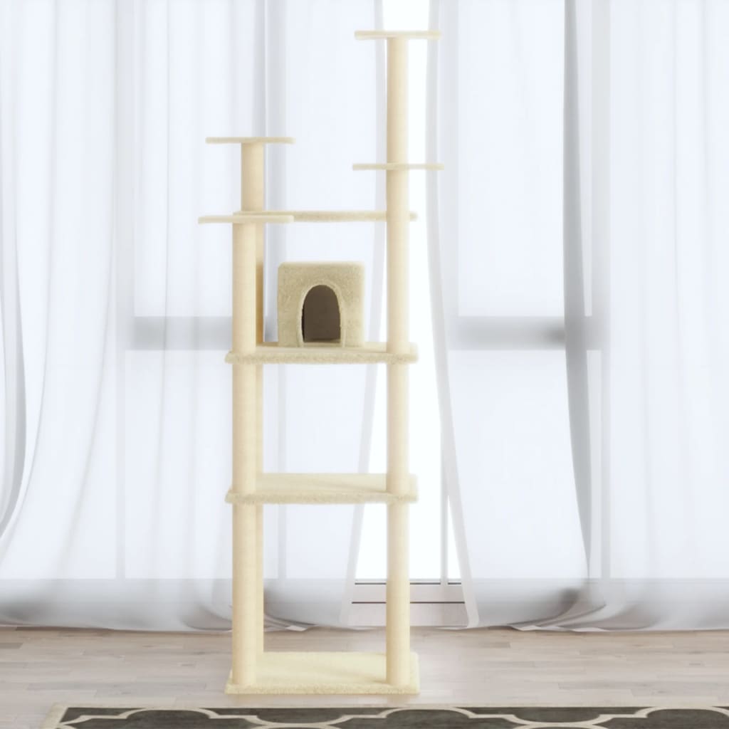 Vidaxl Cat Miwwelen mat Sisal kraazt Posts 171 cm Crème -Colored