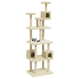 Vidaxl cat furniture with sisal scratching posts 188 cm cream -colored