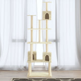 Vidaxl cat furniture with sisal scratching posts 188 cm cream -colored