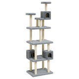 Móveis de gato vidaxl com sisal riscando postagens 188 cm cinza claro