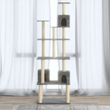 Móveis de gato vidaxl com sisal riscando postagens 188 cm cinza claro