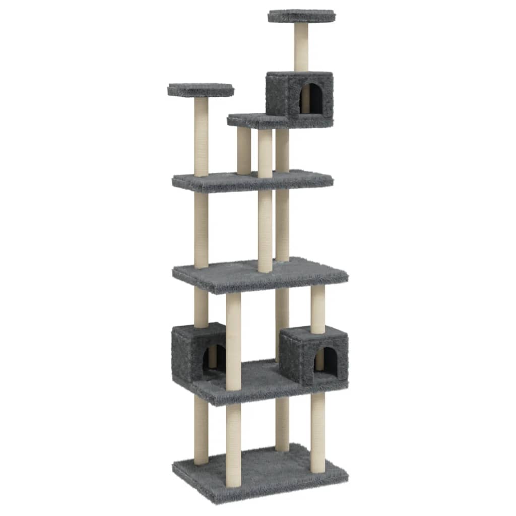 Vidaxl cat furniture with sisal scratching posts 188 cm dark gray