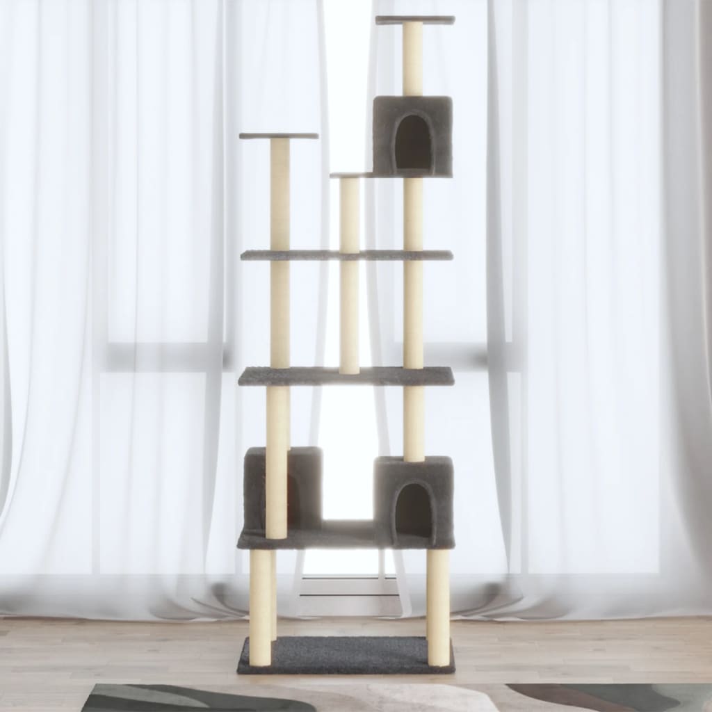 Vidaxl cat furniture with sisal scratching posts 188 cm dark gray