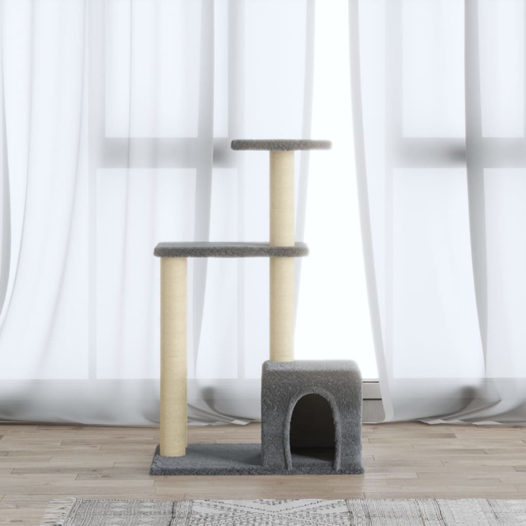 Vidaxl cat furniture with sisal scratching posts 71 cm light gray