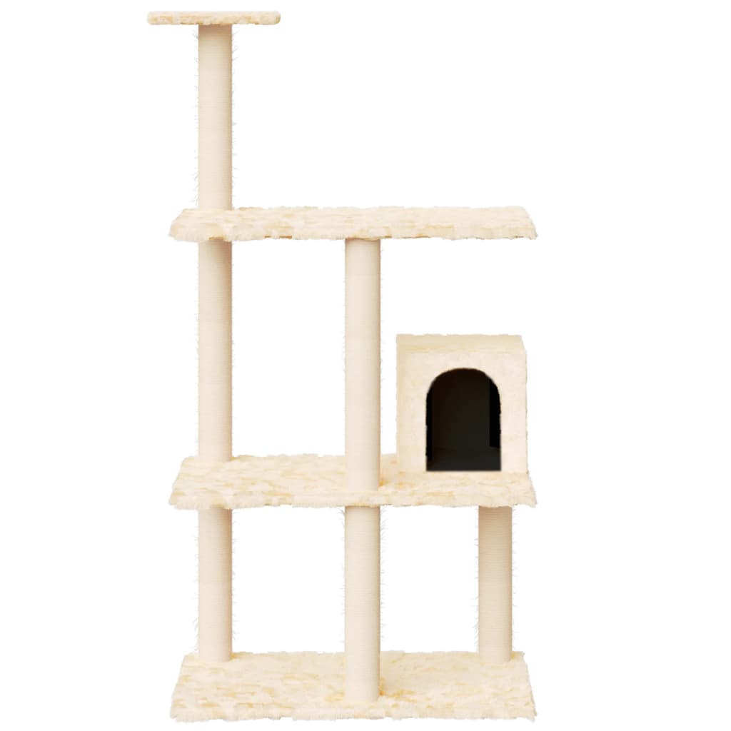 Vidaxl cat furniture with sisal scratching posts 119 cm cream -colored