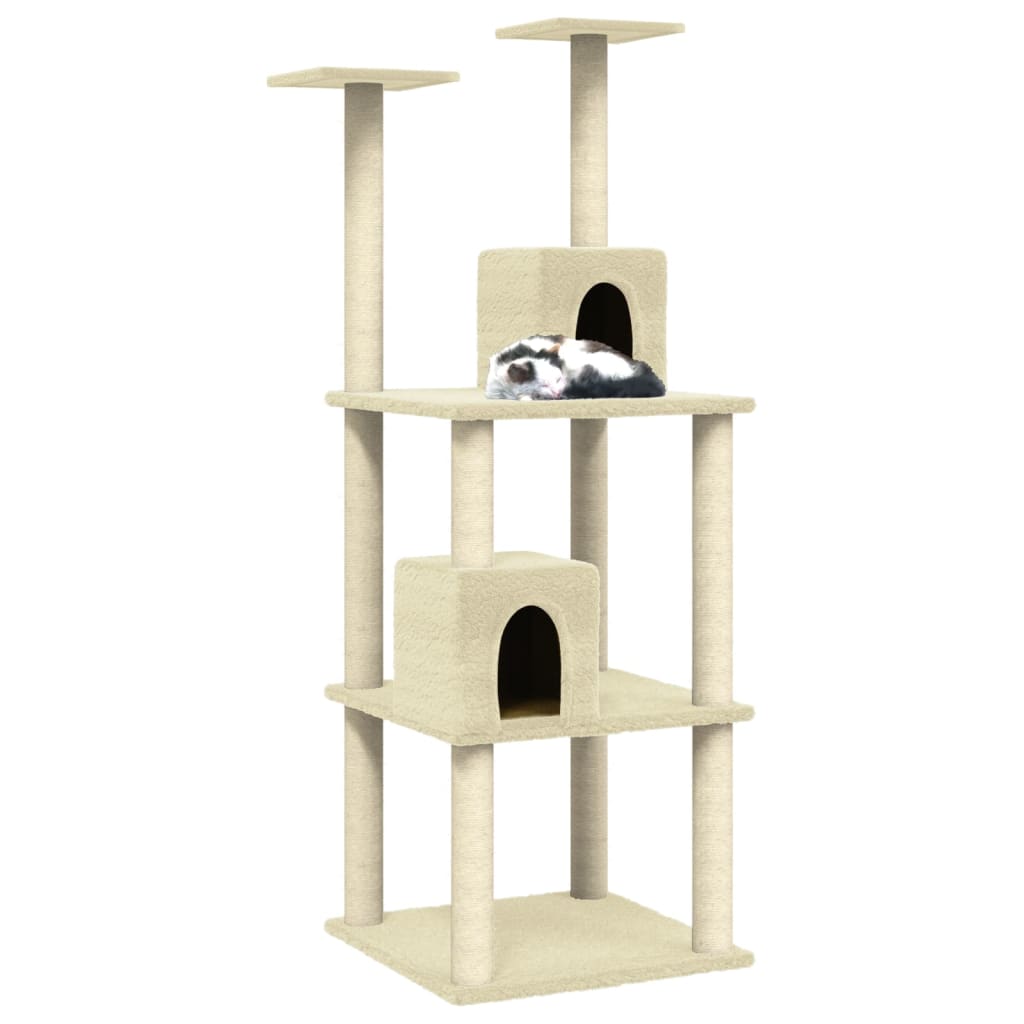 Nábytek Vidaxl Cat s nábytkem sisal škrábance 141 cm krém -