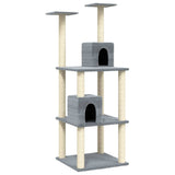 Vidaxl cat furniture with sisal scratching posts 141 cm light gray