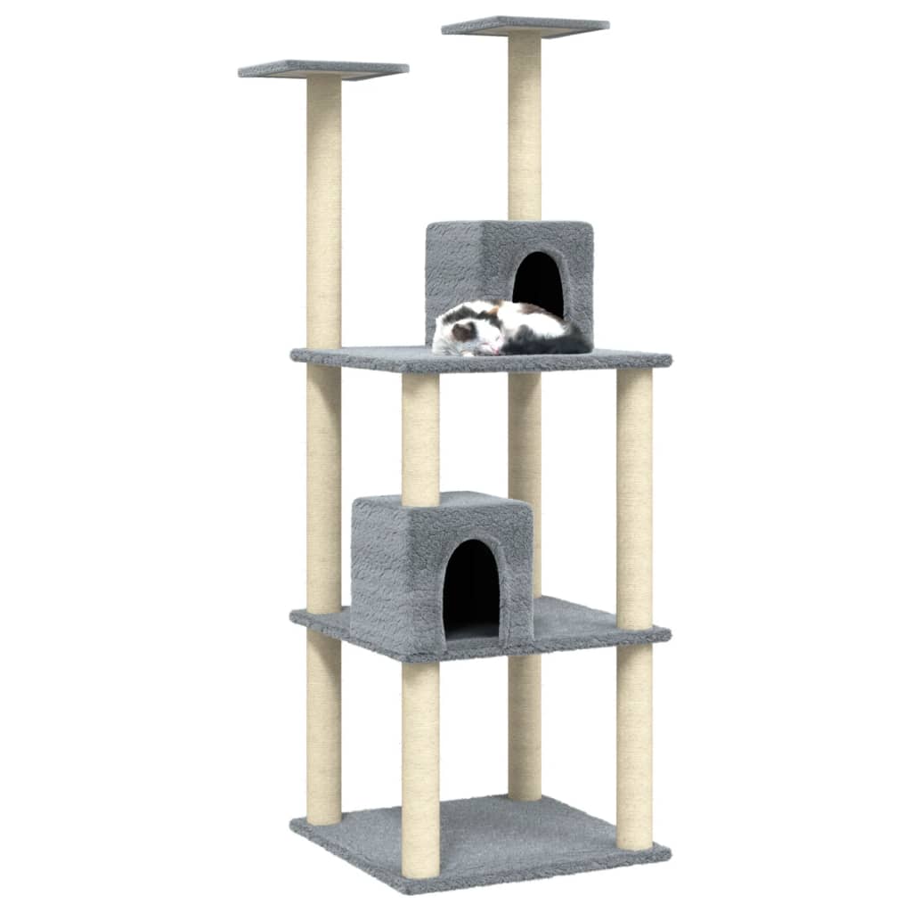 Vidaxl cat furniture with sisal scratching posts 141 cm light gray