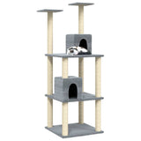 Vidaxl cat furniture with sisal scratching posts 141 cm light gray