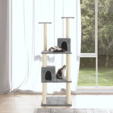 Vidaxl cat furniture with sisal scratching posts 141 cm light gray