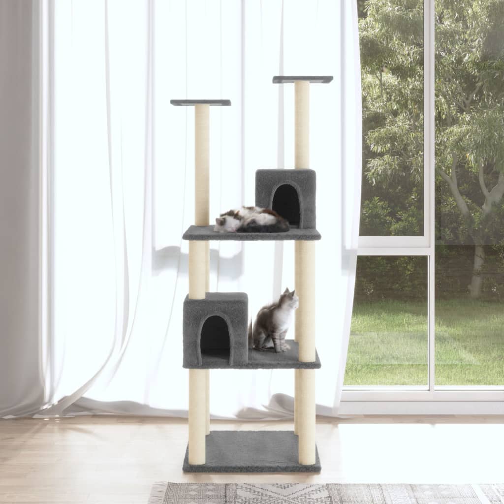 Vidaxl Cat Miwwelen mat Sisal kraazend Posts 141 cm donkel gro
