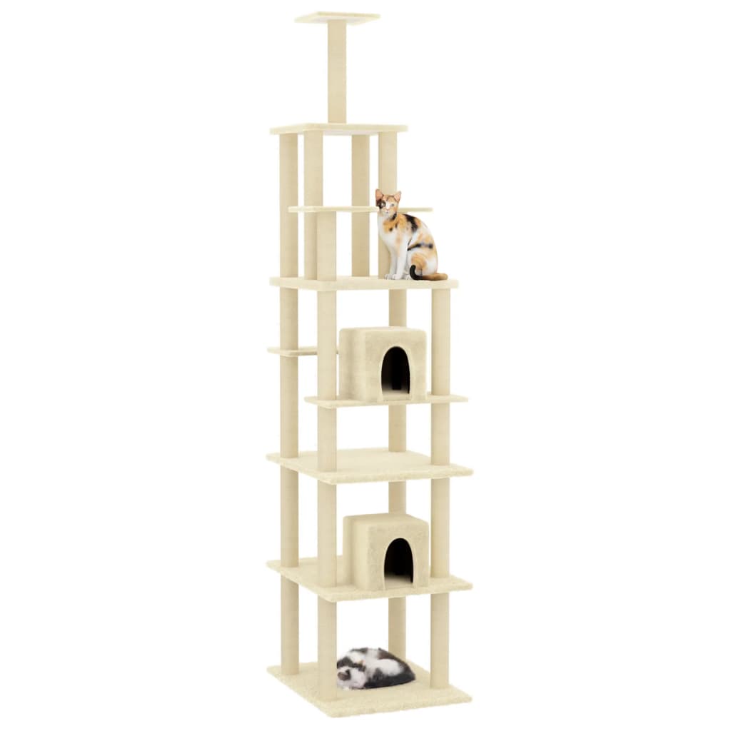 VidaXL cat furniture with sisal scratching posts 216 cm cream -colored