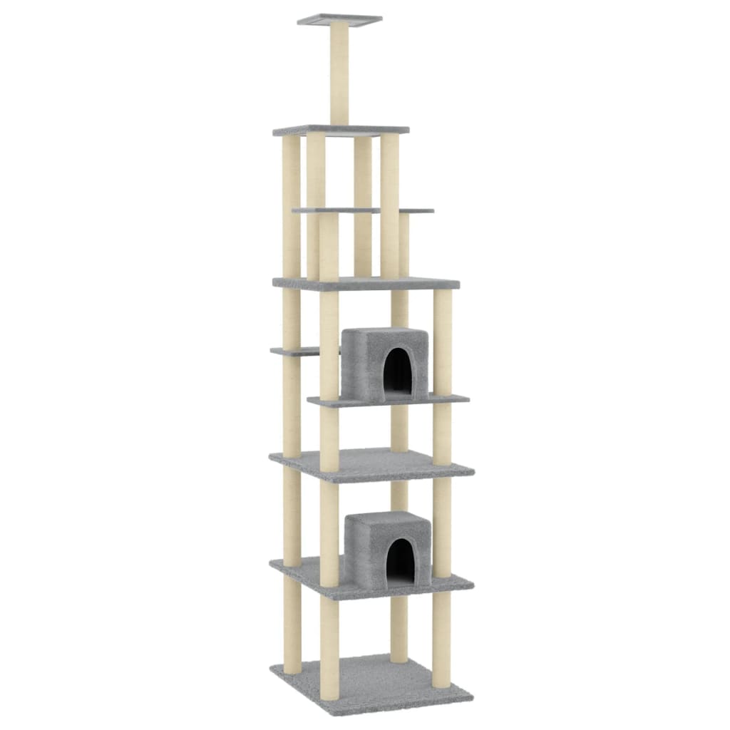 Vidaxl cat furniture with sisal scratching posts 216 cm light gray